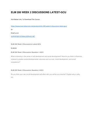ELM 200 WEEK 2 DISCUSSIONS LATEST-GCU