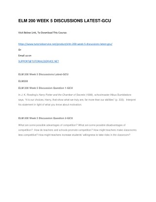 ELM 200 WEEK 5 DISCUSSIONS LATEST-GCU