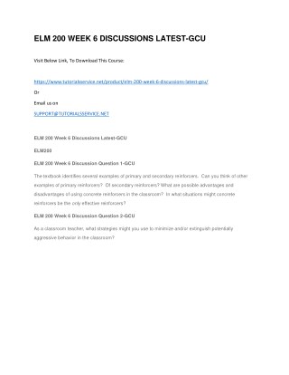 ELM 200 WEEK 6 DISCUSSIONS LATEST-GCU