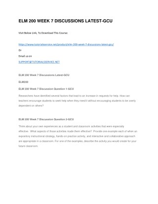 ELM 200 WEEK 7 DISCUSSIONS LATEST-GCU