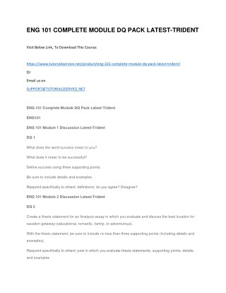 ENG 101 COMPLETE MODULE DQ PACK LATEST-TRIDENT