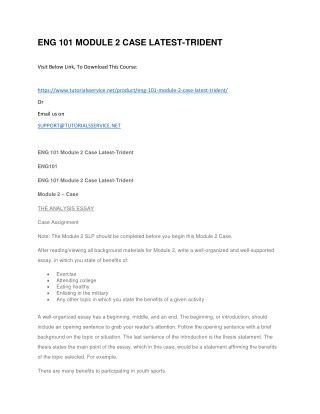 ENG 101 MODULE 2 CASE LATEST-TRIDENT