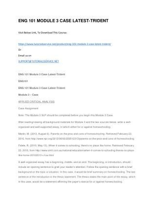 ENG 101 MODULE 3 CASE LATEST-TRIDENT