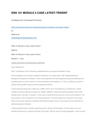 ENG 101 MODULE 4 CASE LATEST-TRIDENT