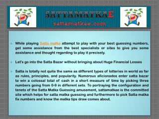 Satta Matka Mumbai Results - Fastest sattamatkae.com, Kalyan Matka Chart - Sattamatkae
