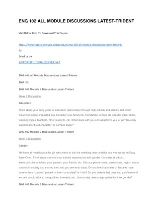 ENG 102 ALL MODULE DISCUSSIONS LATEST-TRIDENT