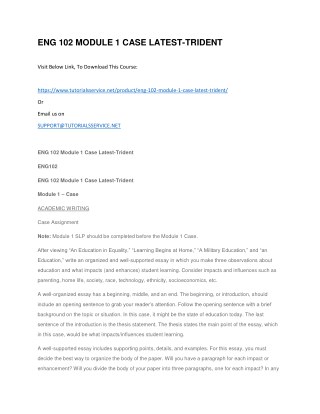 ENG 102 MODULE 1 CASE LATEST-TRIDENT