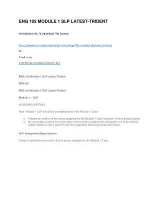 ENG 102 MODULE 1 SLP LATEST-TRIDENT