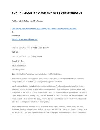 ENG 102 MODULE 2 CASE AND SLP LATEST-TRIDENT