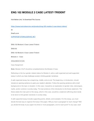 ENG 102 MODULE 2 CASE LATEST-TRIDENT