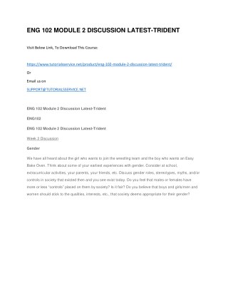 ENG 102 MODULE 2 DISCUSSION LATEST-TRIDENT
