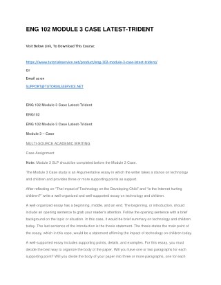 ENG 102 MODULE 3 CASE LATEST-TRIDENT