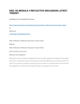 ENG 102 MODULE 4 REFLECTIVE DISCUSSION LATEST-TRIDENT