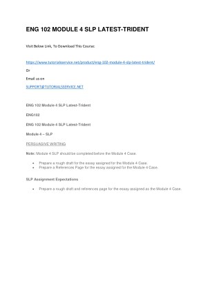 ENG 102 MODULE 4 SLP LATEST-TRIDENT