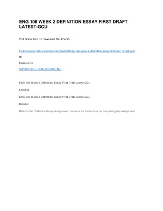 ENG 106 WEEK 2 DEFINITION ESSAY FIRST DRAFT LATEST-GCU