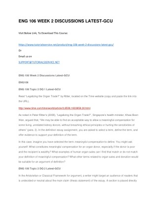ENG 106 WEEK 2 DISCUSSIONS LATEST-GCU
