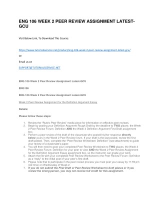 ENG 106 WEEK 2 PEER REVIEW ASSIGNMENT LATEST-GCU