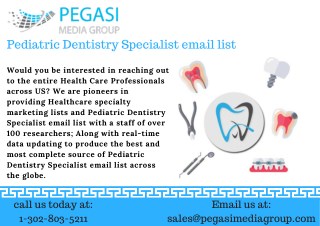 Pediatric Dentistry Specialist Email List in USA/UK/CANADA