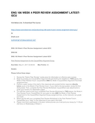 ENG 106 WEEK 4 PEER REVIEW ASSIGNMENT LATEST-GCU
