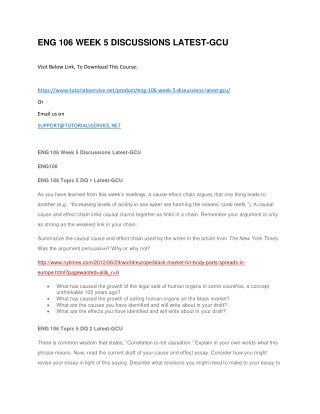 ENG 106 WEEK 5 DISCUSSIONS LATEST-GCU