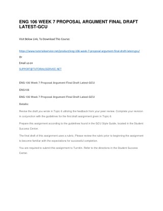 ENG 106 WEEK 7 PROPOSAL ARGUMENT FINAL DRAFT LATEST-GCU