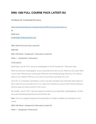 ENG 1300 FULL COURSE PACK LATEST-SU