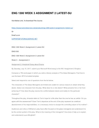 ENG 1300 WEEK 3 ASSIGNMENT 2 LATEST-SU