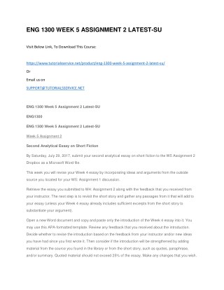 ENG 1300 WEEK 5 ASSIGNMENT 2 LATEST-SU