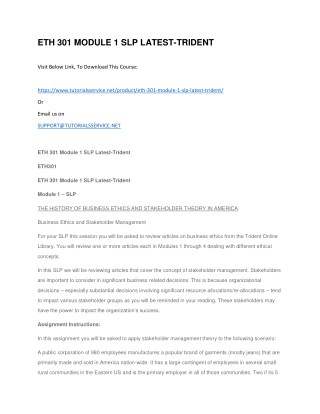 ETH 301 MODULE 1 SLP LATEST-TRIDENT