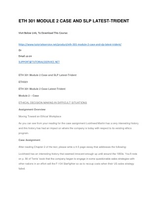 ETH 301 MODULE 2 CASE AND SLP LATEST-TRIDENT