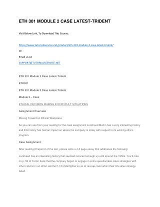 ETH 301 MODULE 2 CASE LATEST-TRIDENT