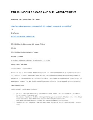 ETH 301 MODULE 3 CASE AND SLP LATEST-TRIDENT