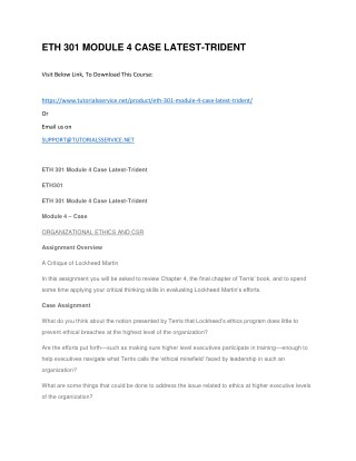 ETH 301 MODULE 4 CASE LATEST-TRIDENT