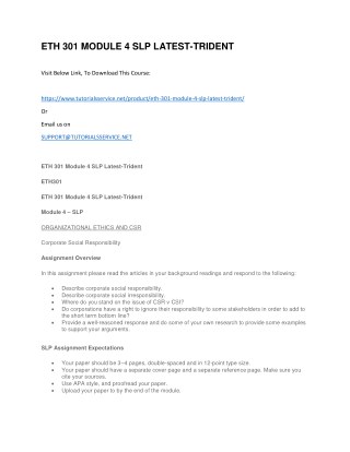 ETH 301 MODULE 4 SLP LATEST-TRIDENT