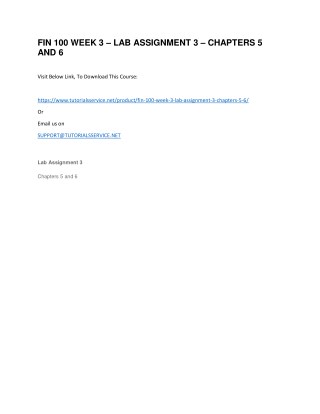 FIN 100 WEEK 3 â€“ LAB ASSIGNMENT 3 â€“ CHAPTERS 5 AND 6