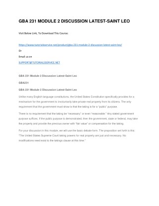GBA 231 MODULE 2 DISCUSSION LATEST-SAINT LEO