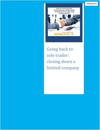 Going back to sole trader: closing down a limited company-Venture Care