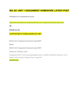 IBA 301 UNIT 7 ASSIGNMENT HOMEWORK LATEST-POST