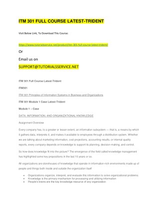 ITM 301 FULL COURSE LATEST-TRIDENT