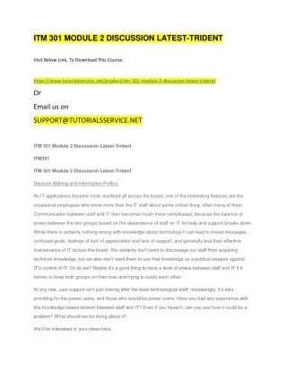 ITM 301 MODULE 2 DISCUSSION LATEST-TRIDENT