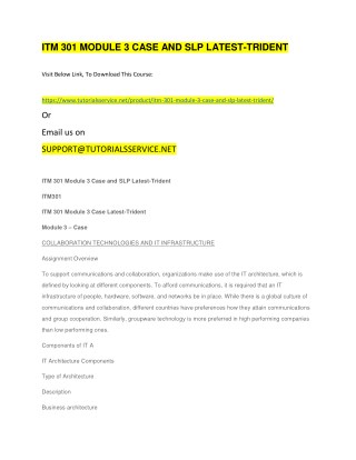 ITM 301 MODULE 3 CASE AND SLP LATEST-TRIDENT
