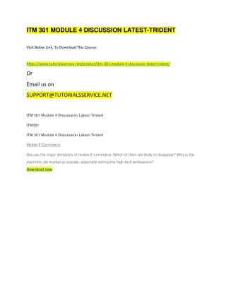 ITM 301 MODULE 4 DISCUSSION LATEST-TRIDENT