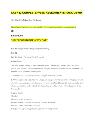 LAS 432 COMPLETE WEEK ASSIGNMENTS PACK-DEVRY