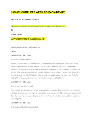 LAS 432 COMPLETE WEEK DQ PACK-DEVRY