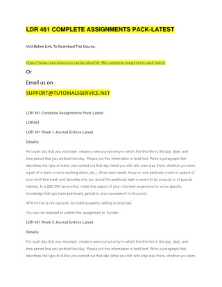 LDR 461 COMPLETE ASSIGNMENTS PACK-LATEST
