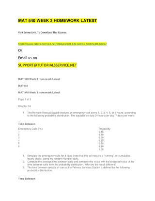 MAT 540 WEEK 3 HOMEWORK LATEST