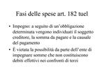 Fasi delle spese art. 182 tuel