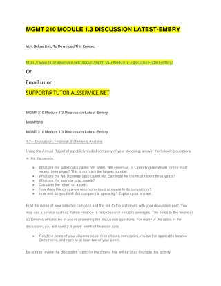 MGMT 210 MODULE 1.3 DISCUSSION LATEST-EMBRY