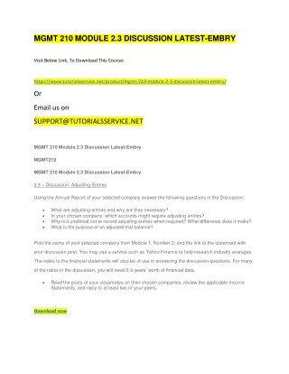 MGMT 210 MODULE 2.3 DISCUSSION LATEST-EMBRY