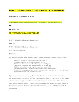 MGMT 210 MODULE 4.3 DISCUSSION LATEST-EMBRY